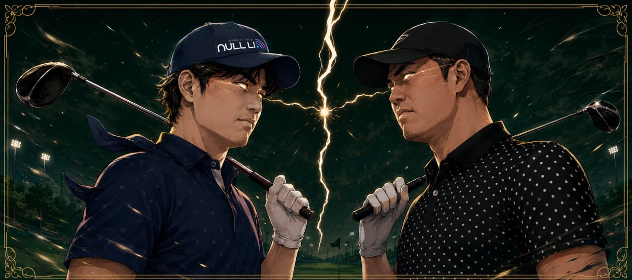 김준수 vs 최승연 — 라이벌 매치 일러스트